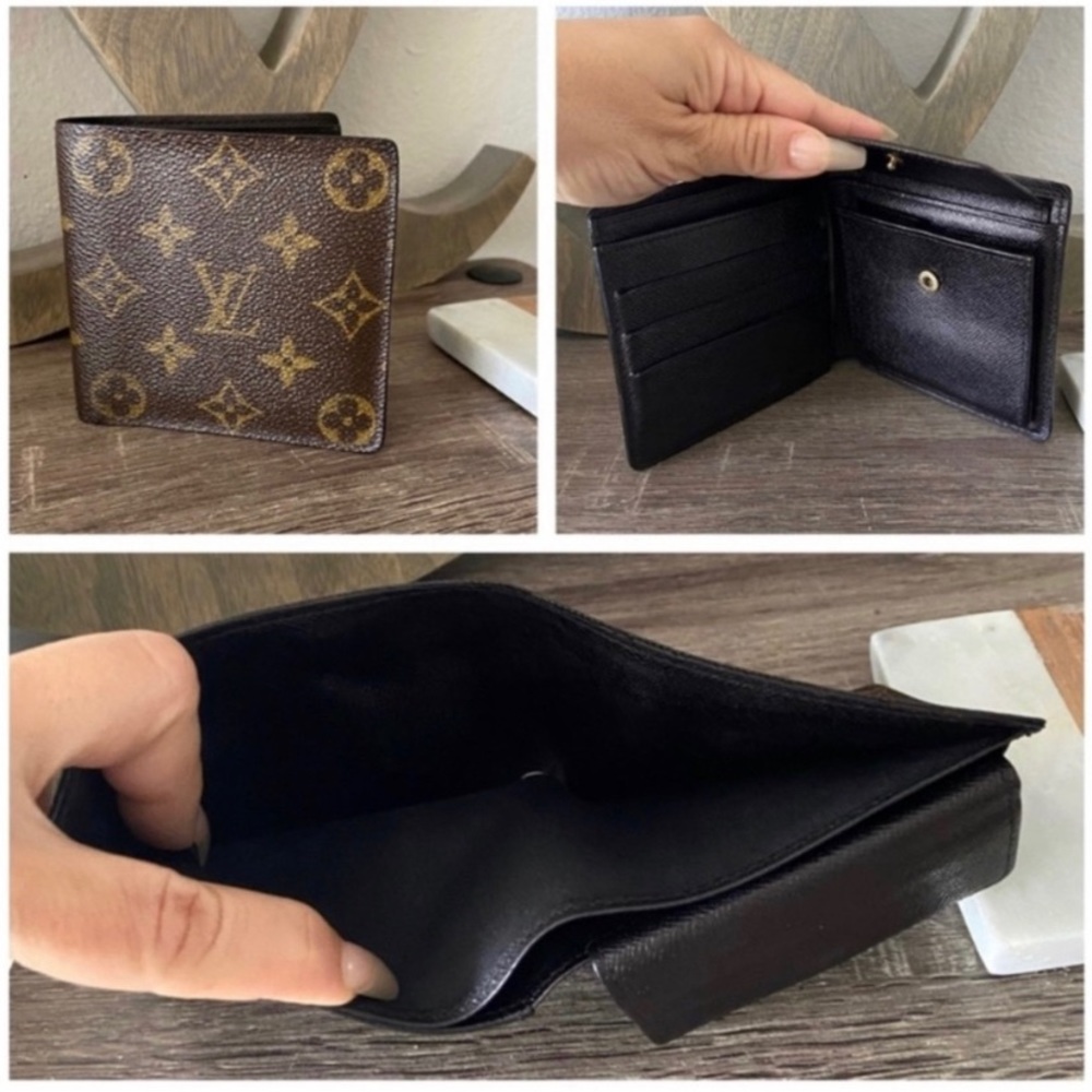 Fathers Day 🎁 Mens Louis Vuitton Monogram Bifold Wallet Black Interior